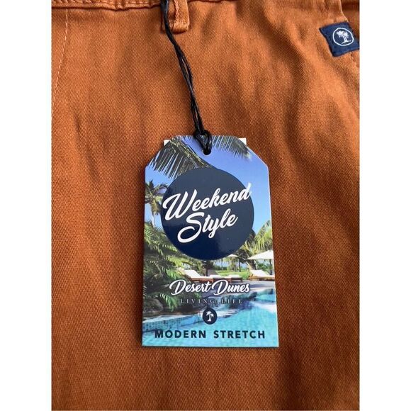 NWT Men’s Desert Dunes 32/32 weekend style tapered modern stretch khaki pants- t - Picture 5 of 9